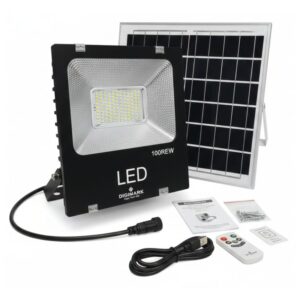 Digimark DGM100REW 100W Solar Flood Light – Outdoor LED Security Light with Remote, IP65 Waterproof, Load Shedding Backup Lighting