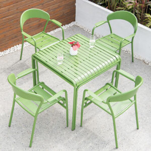 Waterproof Metal Outdoor Table Set Chair Leisure Anti Rust Aluminium