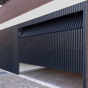 Modern Grille Black Aluminium Garage Door 2.4m L x 4.8m w