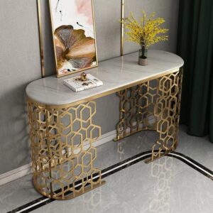 Modern Simple Luxury Gold Stainless Steel Home Living Console Table