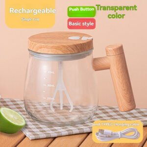 Modern Glass Electric Blender Mixer Mug-portable Automatic Mixing Cup Maple-colored