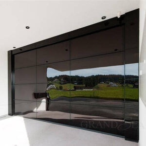 Black Reflective Mirror Garage Door